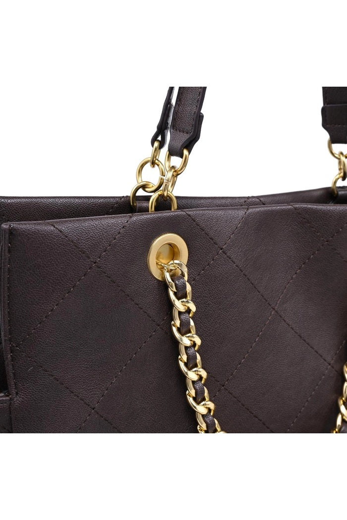 Hudson Quilted Vegan Leather Tote