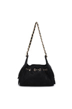 Quilted Faux Suede Chain Shoulder Bag