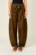 Utility Barrel Waist Tie Cargo Pants