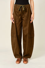 Utility Barrel Waist Tie Cargo Pants