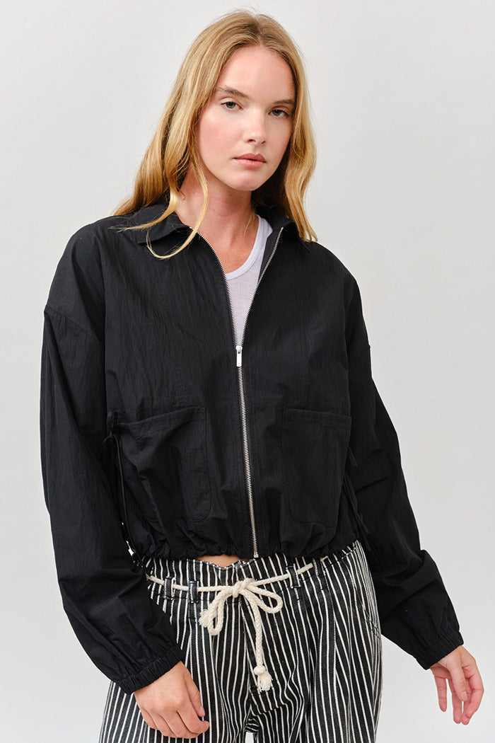 Lightweight Drawstring Bomber Jacket