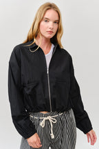 Lightweight Drawstring Bomber Jacket