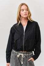 Lightweight Drawstring Bomber Jacket