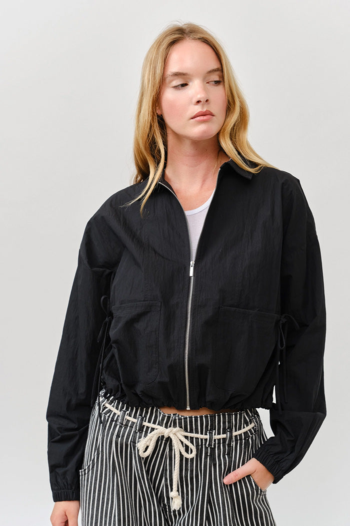 Lightweight Drawstring Bomber Jacket