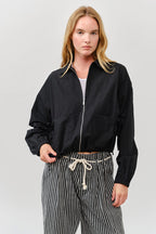 Lightweight Drawstring Bomber Jacket