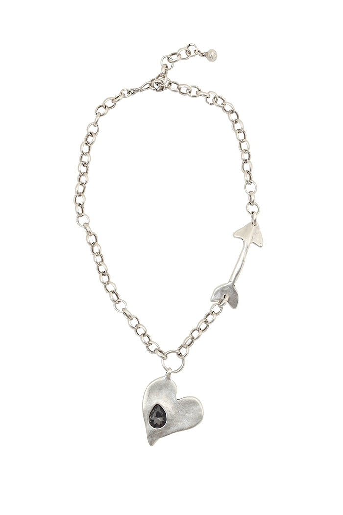 Handmade Arrow Heart Crystal Necklace