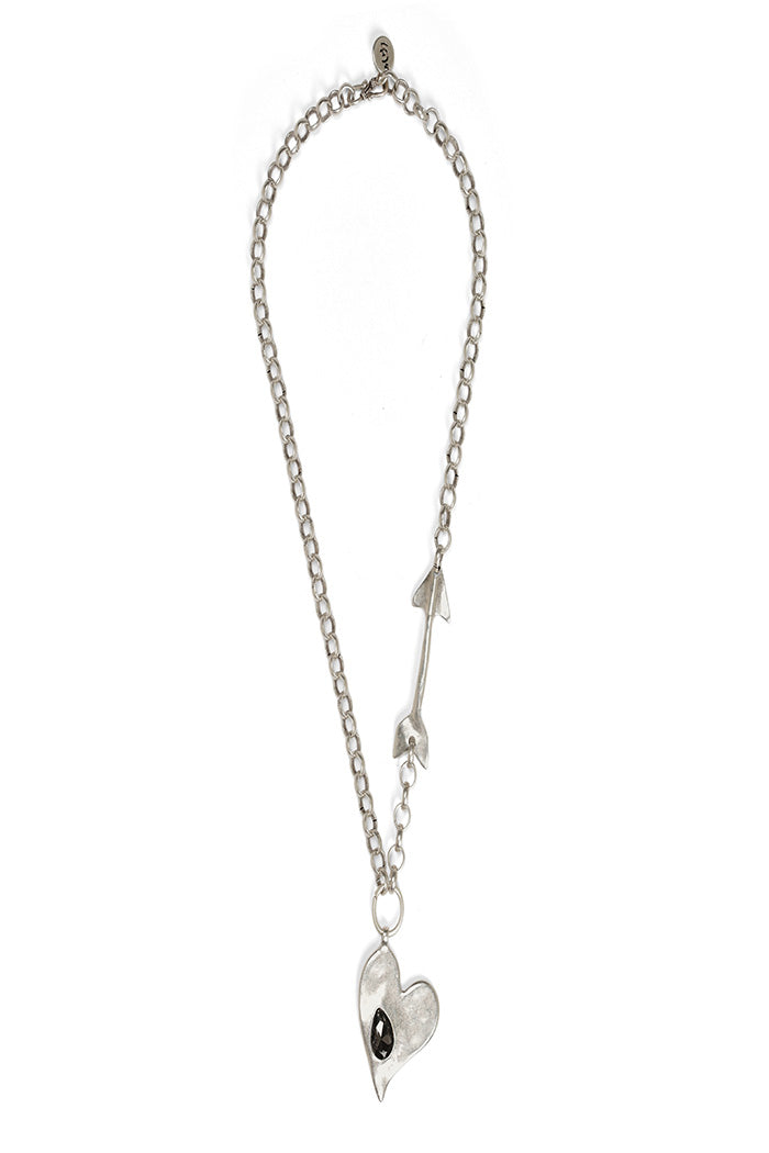 Handmade Arrow Heart Crystal Necklace