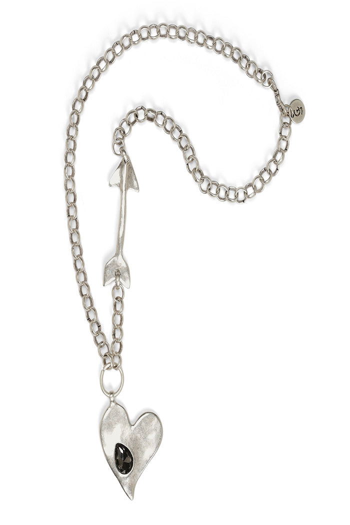 Handmade Arrow Heart Crystal Necklace