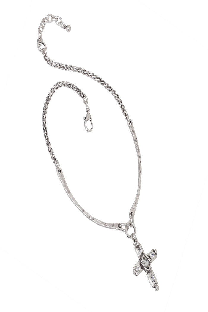 Handmade Crystal Cross Necklace