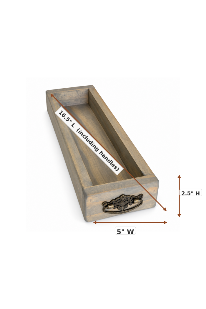 Handmade Rustic Wood Decorative Tray with Handles