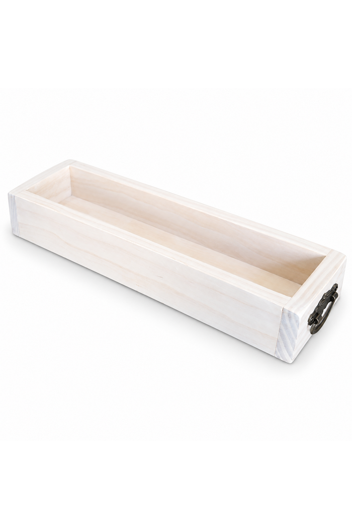 Handmade Rustic Wood Decorative Tray with Handles