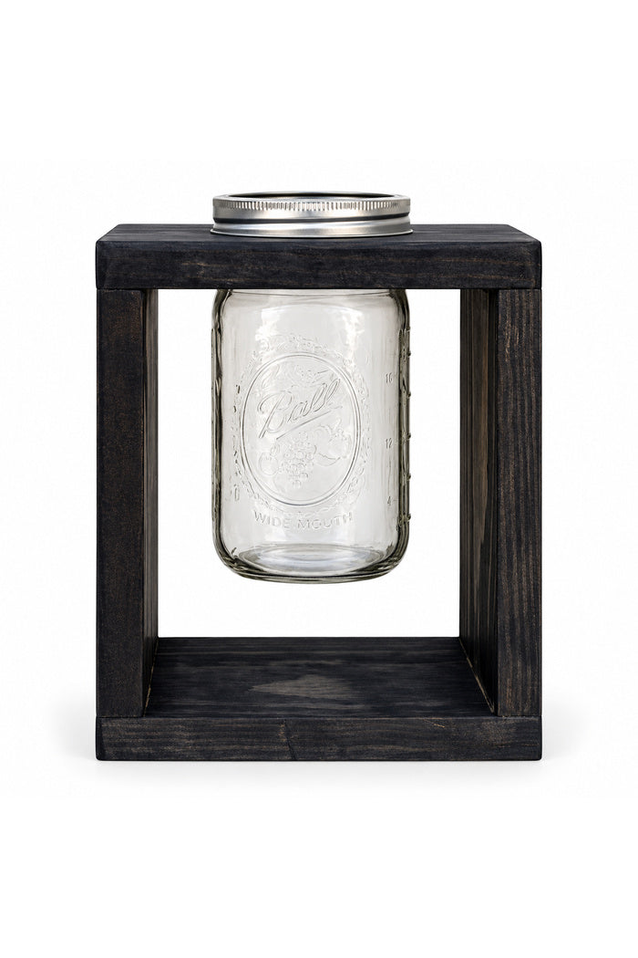 Wooden Mason Jar Flower Vase