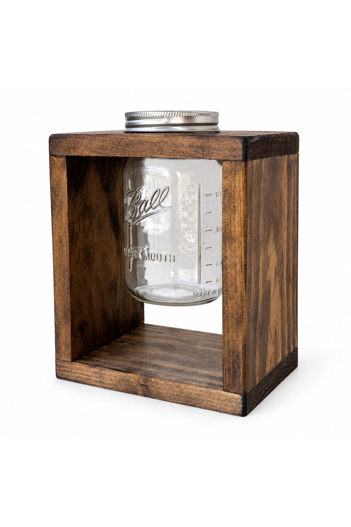Wooden Mason Jar Flower Vase