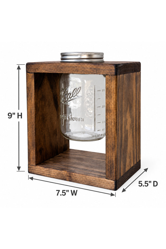 Wooden Mason Jar Flower Vase