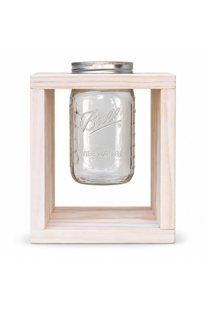 Wooden Mason Jar Flower Vase