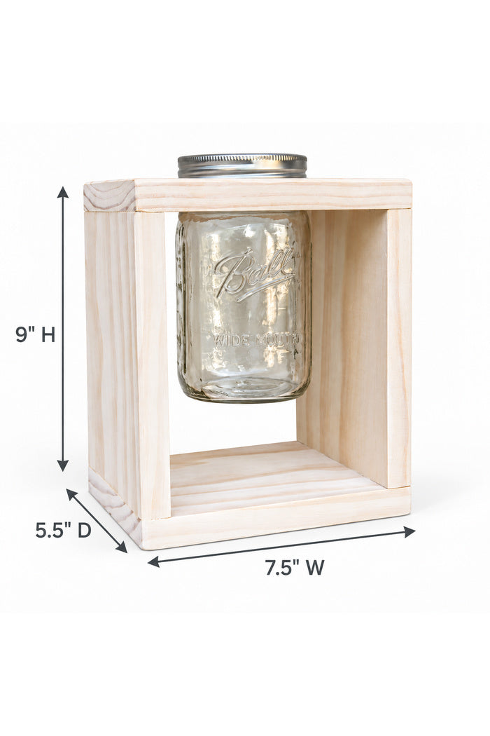 Wooden Mason Jar Flower Vase