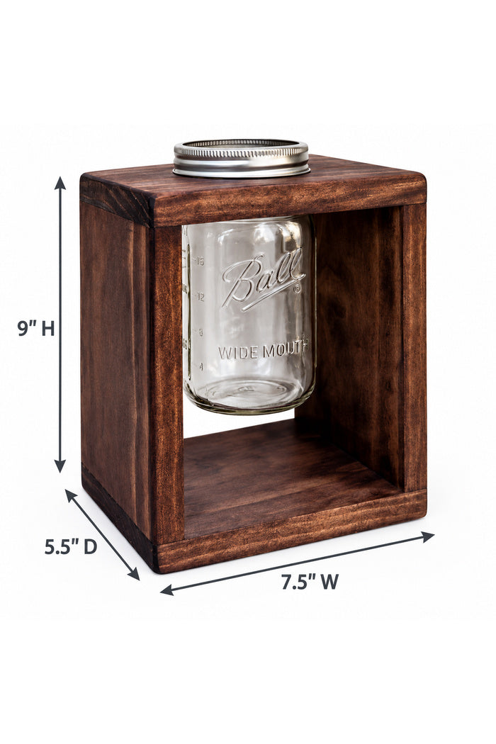 Wooden Mason Jar Flower Vase