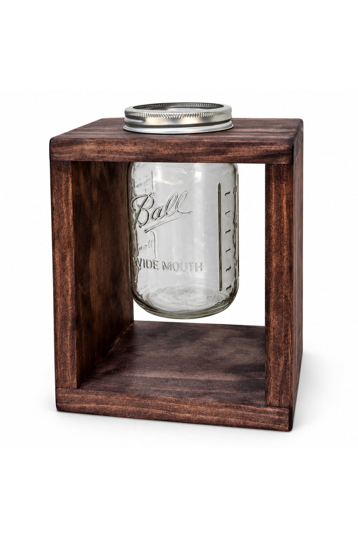 Wooden Mason Jar Flower Vase