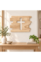 Unfinished Solid Pine Cross Wall Décor
