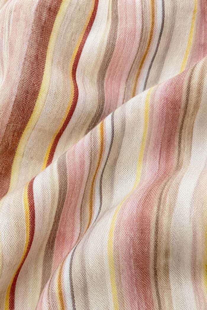 Linen Blend Striped Wide Leg Pants