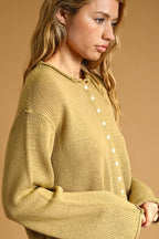 Button Front Easy Knit Cardigan