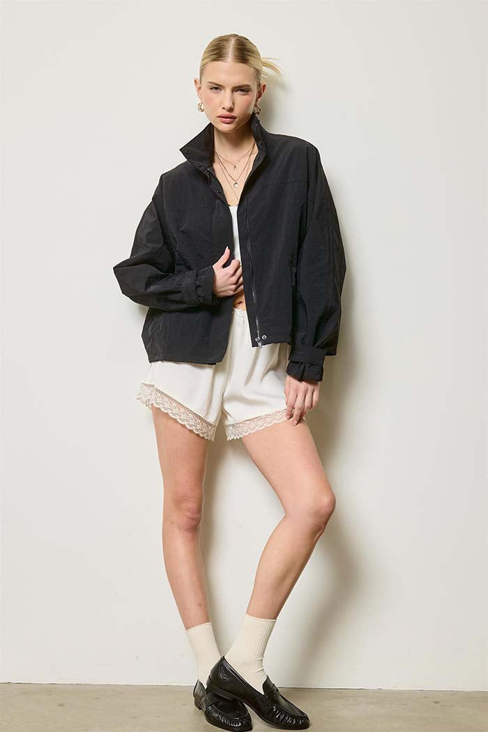 Drawcord Windbreaker Jacket