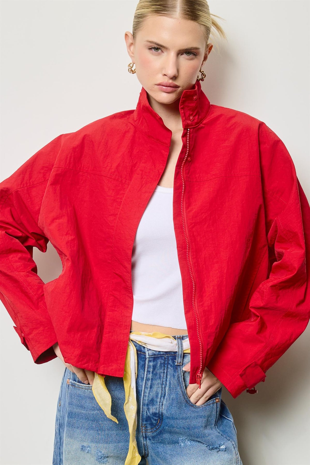 Drawcord Windbreaker Jacket