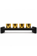 Four Votive Wood Candle Holder