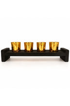 Four Votive Wood Candle Holder