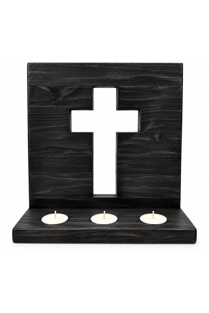 Handcrafted Cross Candle Holder