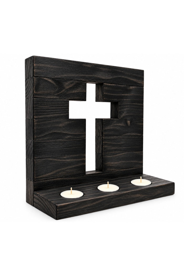 Handcrafted Cross Candle Holder