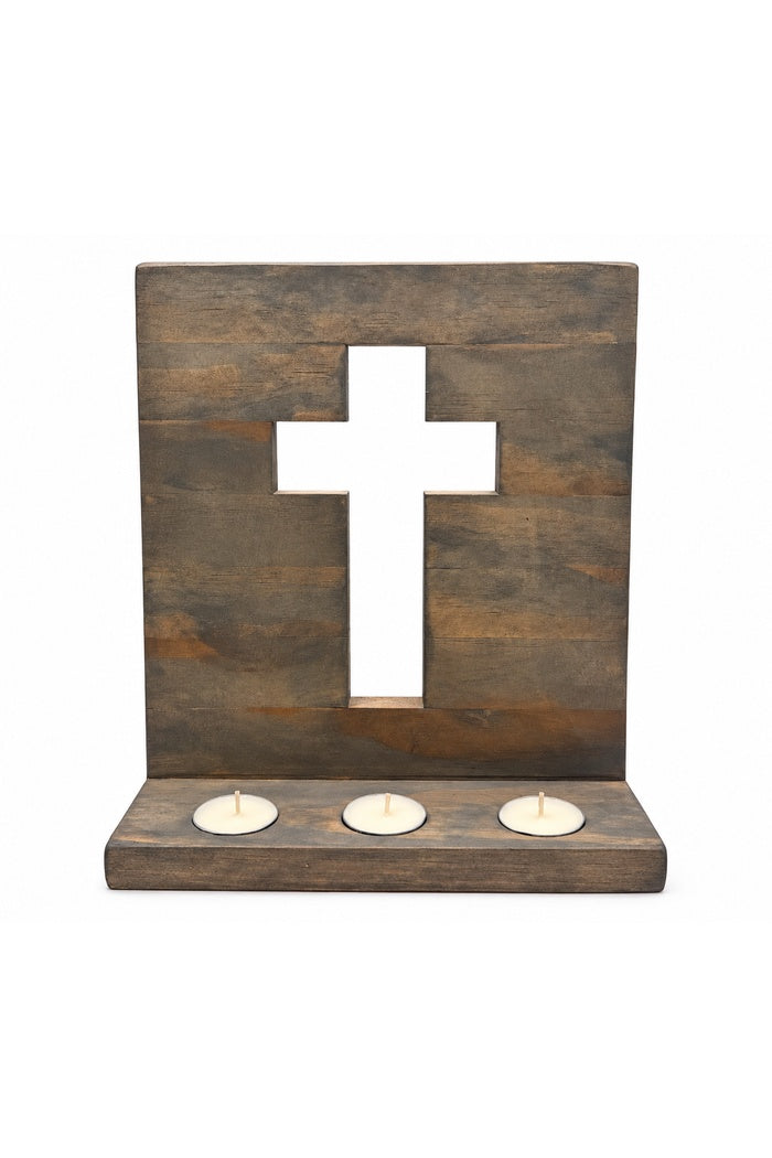 Handcrafted Cross Candle Holder