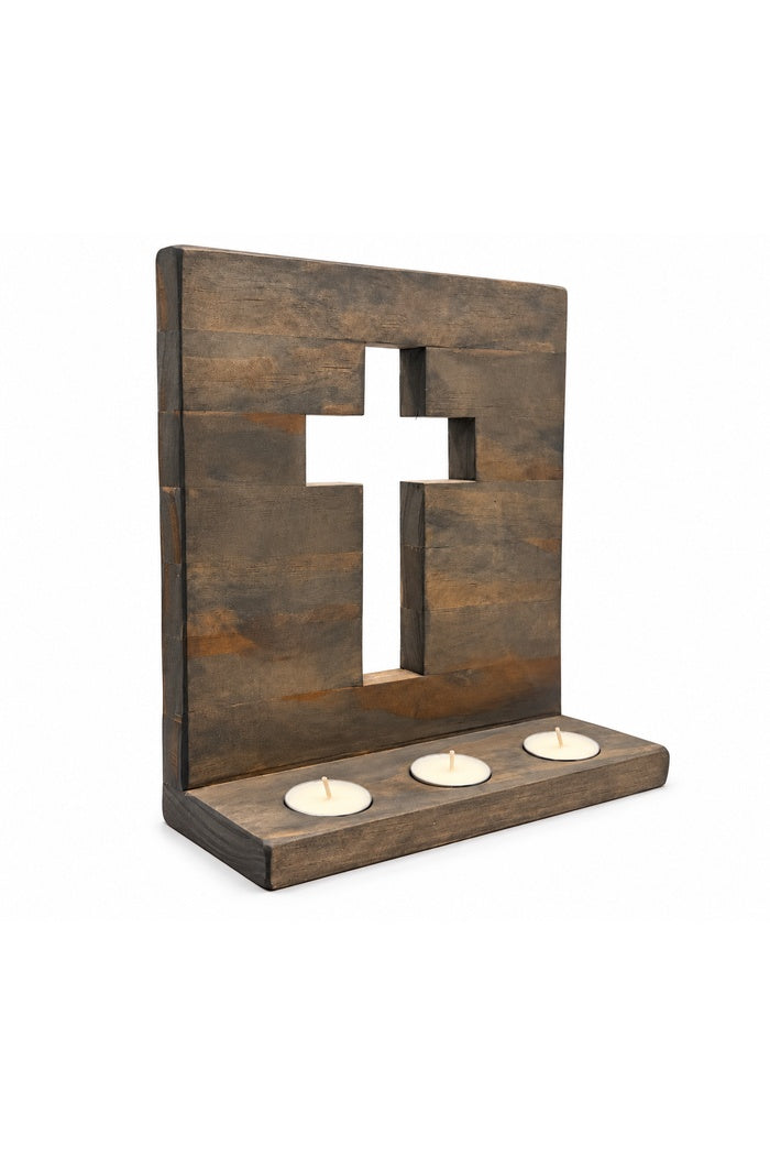 Handcrafted Cross Candle Holder