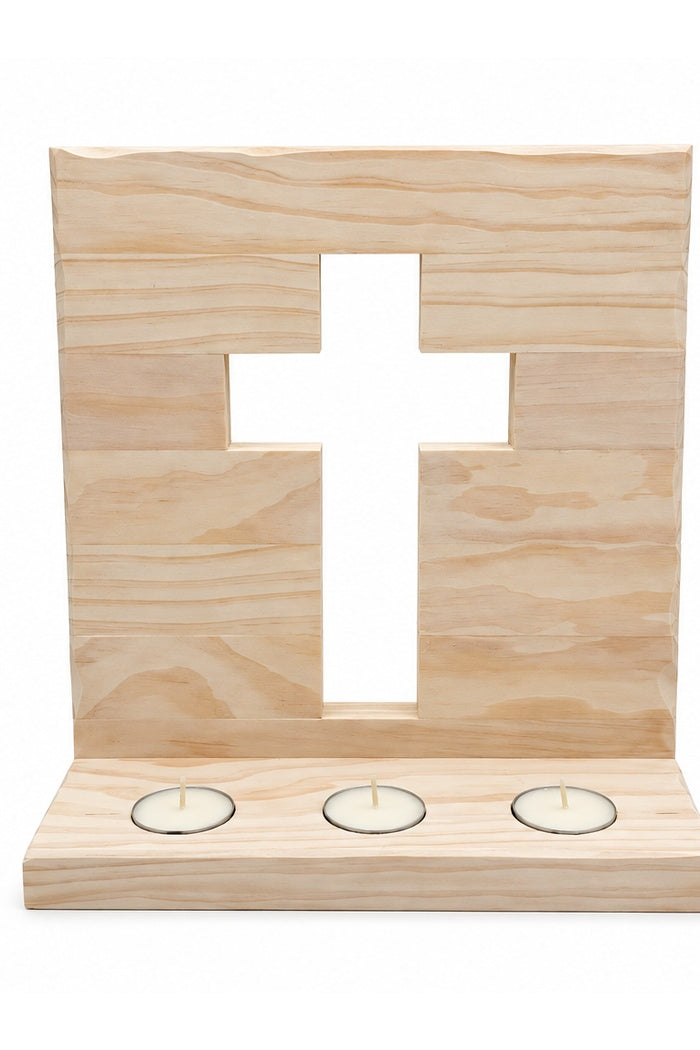 Handcrafted Cross Candle Holder