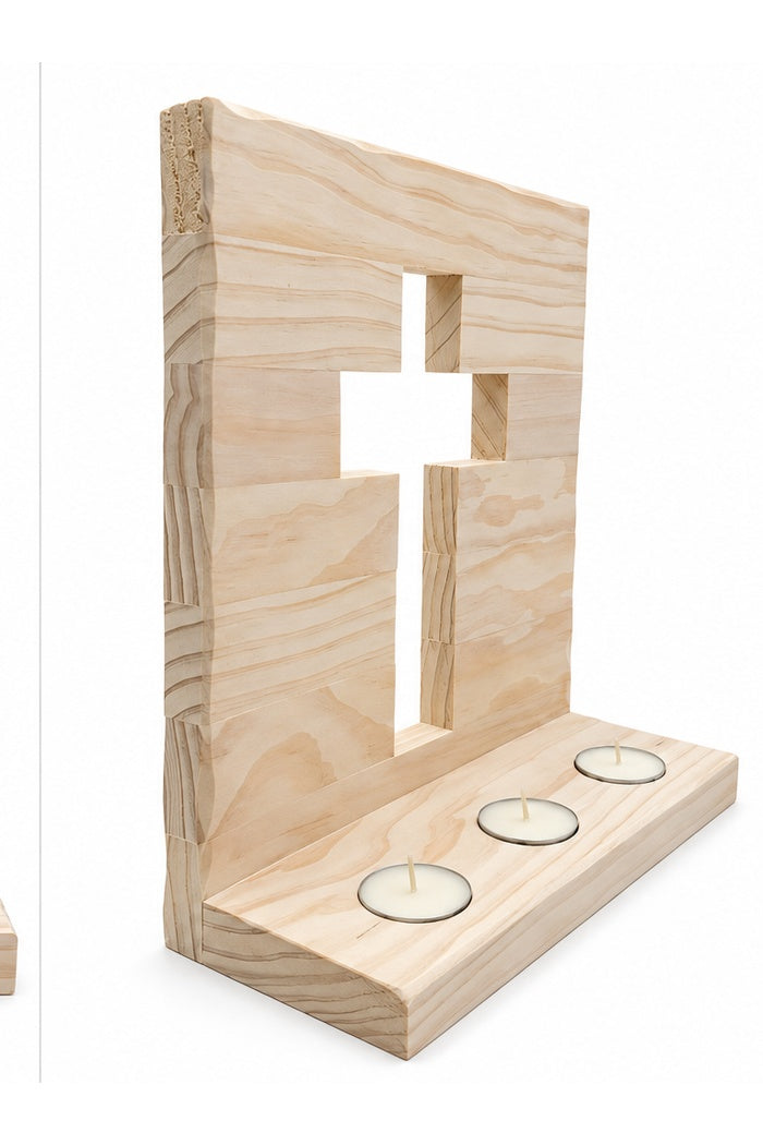 Handcrafted Cross Candle Holder