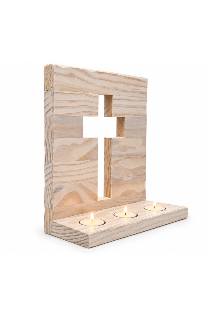 Handcrafted Cross Candle Holder