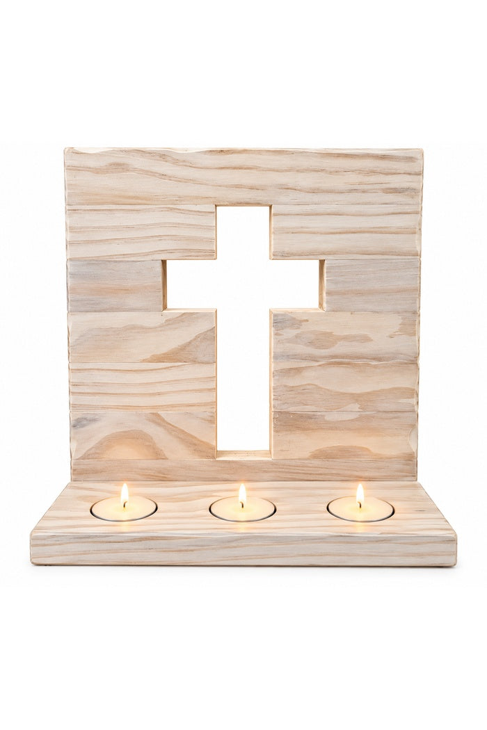 Handcrafted Cross Candle Holder