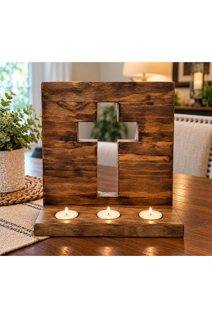 Handcrafted Cross Candle Holder