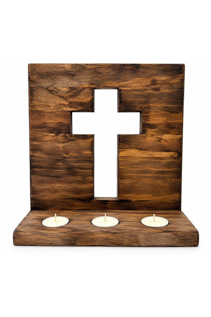 Handcrafted Cross Candle Holder