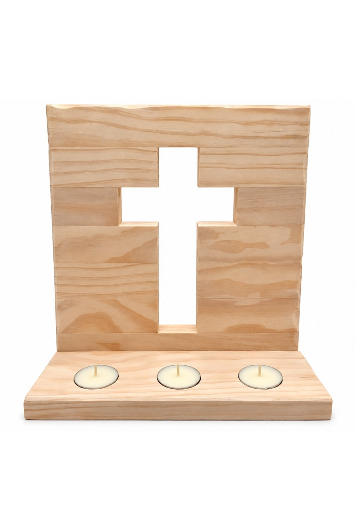 Handcrafted Cross Candle Holder