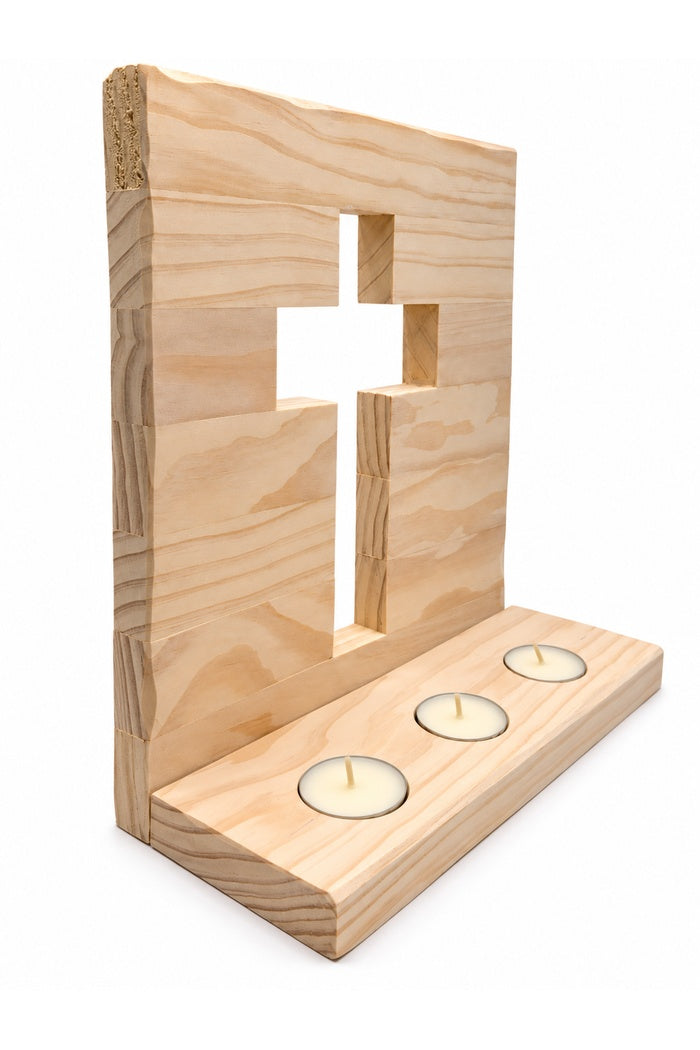 Handcrafted Cross Candle Holder