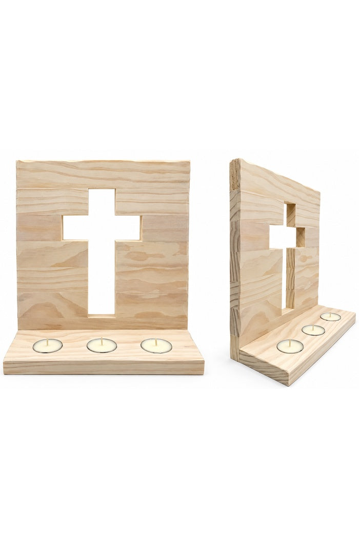 Handcrafted Cross Candle Holder