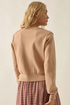 Two-Tone Layered Button Cardigan