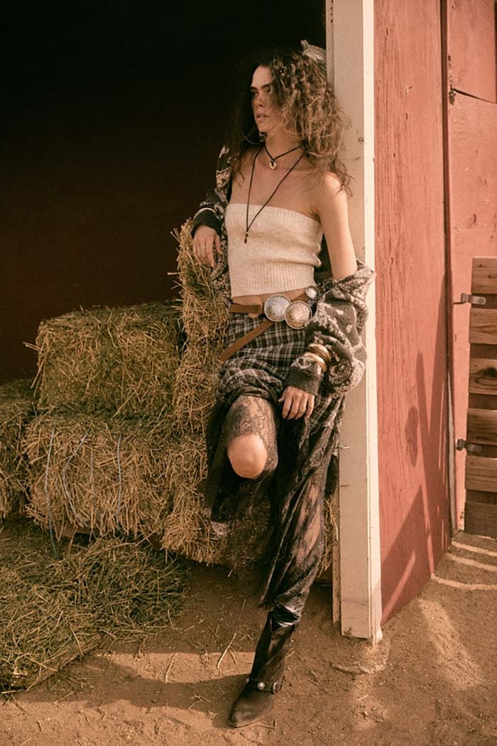 Plaid & Lace Asymmetrical Maxi Skirt
