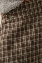 Plaid & Lace Asymmetrical Maxi Skirt