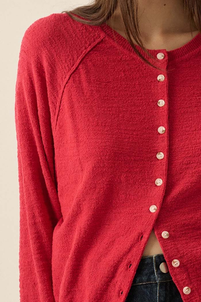 Cozy Textured Button Cardigan