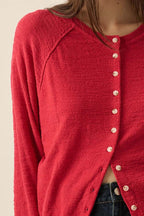 Cozy Textured Button Cardigan