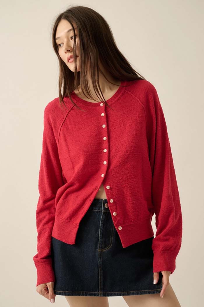 Cozy Textured Button Cardigan
