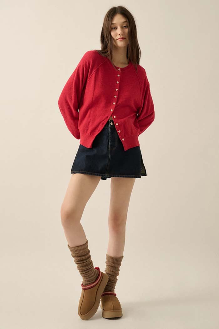 Cozy Textured Button Cardigan