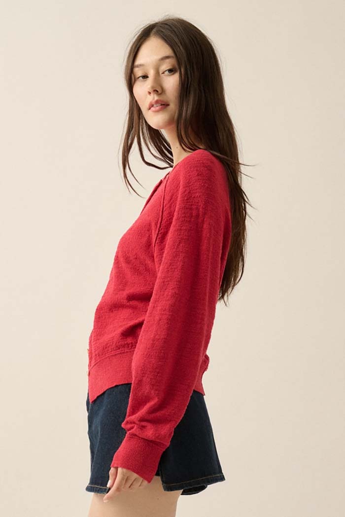 Cozy Textured Button Cardigan